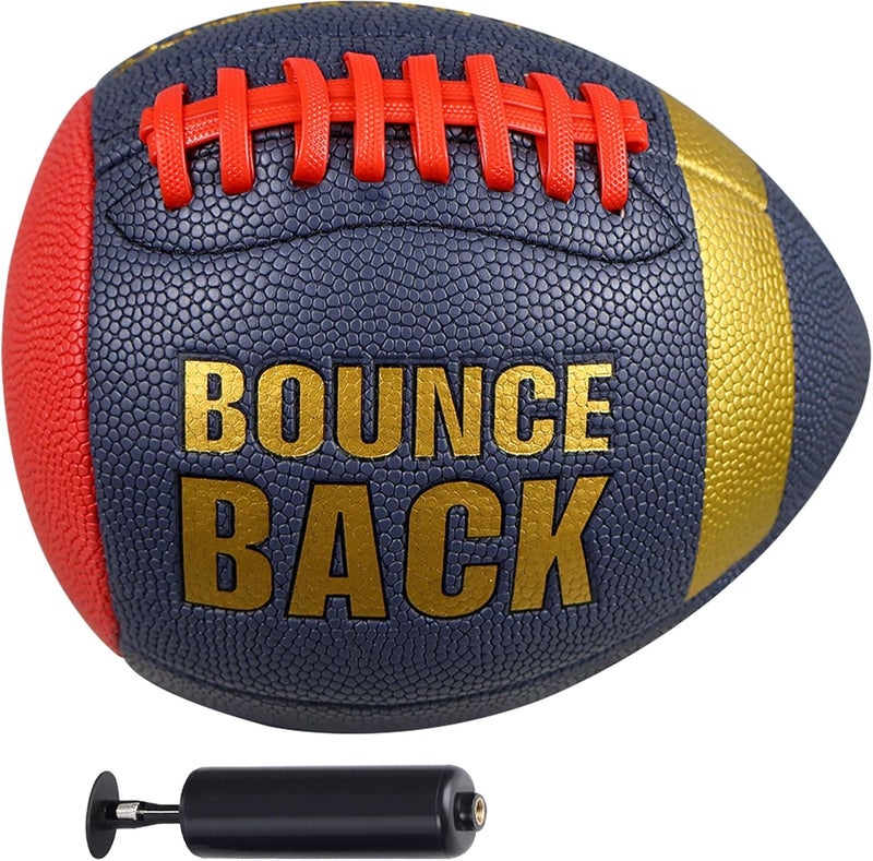 BOUNCEBACK Training Football, Youth Size & Official Size, Fatherless Football PassCatch Solo Enhancing Passing Catching(with Pump) - Image 1